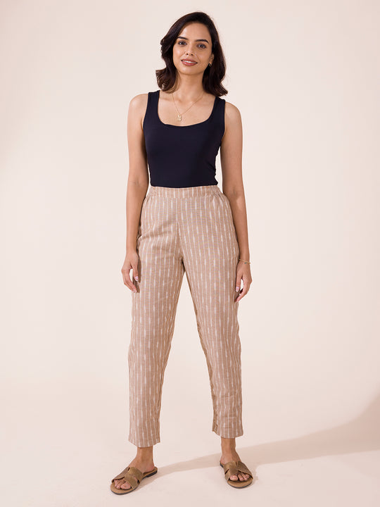 Handloom cotton black and white check pants. | Rescue – Fabnest